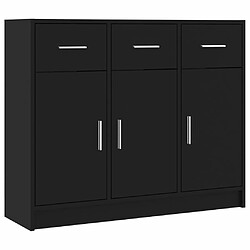 Maison Chic Buffet,Meuble de Rangement,commode pour salon,Cuisine noir 91x28x75 cm bois d'ingénierie -MN78001