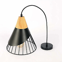 Elixir Suspension Luminaire Vintage,Bois Métal design Lampe Plafonnier Industrielle en Luminaires Suspension Abat-jour 27 Applique d'Eclairage pour salle à manger Cuisine,Noir