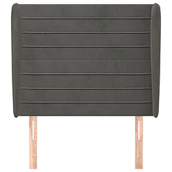 Avis Maison Chic Tête de lit scandinave avec oreilles,meuble de chambre Gris foncé 93x23x118/128 cm Velours -MN46486