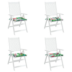 Avis vidaXL Coussins de chaise de jardin lot de 4 multicolore 40x40x3 cm