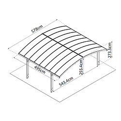 Carport double 28.6m² gris anthracite - 704950 - PALRAM