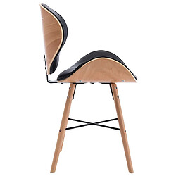 Maison Chic Lot de 2 Chaises à manger,Chaise pour cuisine,Solide Structure noir similicuir et bois courbé -MN95672 pas cher