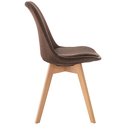 Avis Decoshop26 Chaise de salle à manger x1 design scandinave en tissu marron et pieds en bois clair 10_0002289