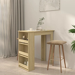 Avis vidaXL Table de bar avec rangement Chêne sonoma 102x50x103,5 cm