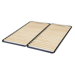 Promo Matelas Sommier cadre à lattes robuste 20 lattes 2x80x200