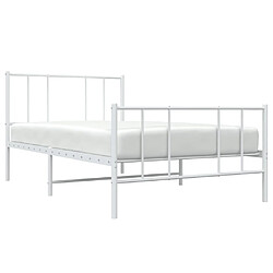 Avis Maison Chic Lit adulte - Lit simple Cadre de lit métal avec tête de lit/pied de lit,Structure du lit Contemporain pour chambre blanc 100x190cm -MN93092