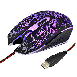 Wewoo Souris noir pour Ordinateur PC Portable USB 6 Boutons 3600 DPI Filaire Optique Gaming Mouse 