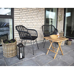 Avis Bestmobilier Candelaria - lot de deux chaises - en poly rotin noir