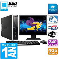 PC HP Compaq Pro 6300 SFF G630 RAM 4Go 240Go SSD Graveur DVD Wifi W7 Ecran 22" - Occasion