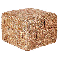 Beliani Pouf en jute beige 50 x 50 cm HOSRI 