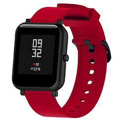 Wewoo Bracelet pour montre connectée Dragonne Sport en silicone brillant Huami Amazfit Bip Lite version 20 mm rouge 