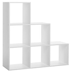 Homestyle4U Etagere de sol en bois Blanc 