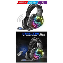 Spirit of Gamer Casque Gamer RGB XPERT H1300 7.1 Virtual Surround - Technologie sans fil 2.4 Ghz - Noir 