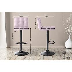 Non Lot de 2 tabourets de bar Feni velours