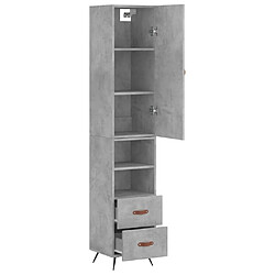 Acheter Maison Chic Buffet,Meuble de Rangement,commode pour salon,Cuisine Gris béton 34,5x34x180 cm Bois d'ingénierie -MN81716