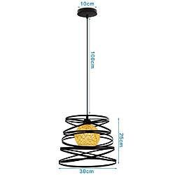 Acheter Stoex Lot de 2 Rétro Suspension industrielle Lustre Abat jours Ø 30cm Métal Style vintage - Noir