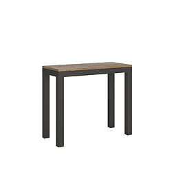 Itamoby Console Everyday Evolution cm.90x40 (extensible à 300) Chêne Nature cadre Anthracite 