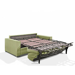 Avis Inside 75 Canapé convertible 3 places EXCELLENCE 140 cm sommier lattes matelas MEMORY 18 cm inclus tweed vert