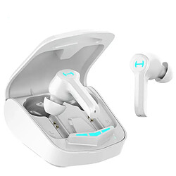 Chrono ChronusGM4 True Écouteurs stéréo sans fil TWS Casque Bluetooth 5.0 IPX5 Étanche CVC 8.0 Écouteurs intra-auriculaires à réduction de bruit Assistant vocal Casque de réveil pour le travail Gaming Gym(Blanc) 