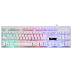 Avis Wewoo Clavier QWERTY blanc pour ordinateur portable, PC ZGB G20 1600 DPI professionnel filaire RVB rétro-éclairage mécanique Feel suspension + souris optique Kit