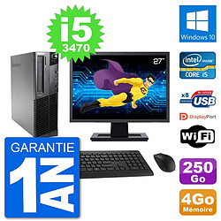 PC Lenovo M92p SFF Ecran 27" Intel i5-3470 RAM 4Go Disque 250Go Windows 10 Wifi · Occasion 