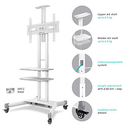 Acheter ONKRON Support TV Mobile sur Roulettes pour 40 - 70 Pouces TVs, Chariot TV Support Roulant Poids jusqu'à 45,5 kg - Meuble TV Roulette VESA 100x100 - VESA 600x400/Support TV Roulettes TS1552-W Blanc