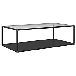 vidaXL Table basse Transparent et noir 120x60x35 cm Verre trempé 