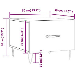 vidaXL Table basse Sonoma gris 50x50x40 cm Bois d'ingénierie pas cher