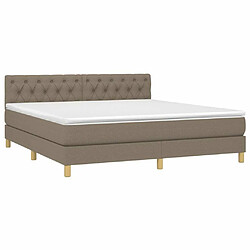 Avis Maison Chic Lit Adulte - Lit simple Lit à sommier tapissier avec matelas moelleux - Meuble de Chambre - Taupe 160x200 cm Tissu -MN51810