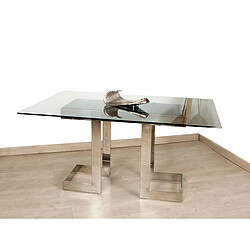 Avis Table Romimex Argenté verre Acier inoxydable Verre trempé 150 x 75 x 90 cm