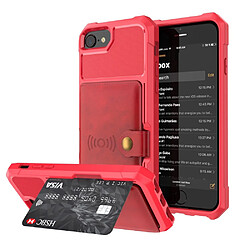 Etui en PU revêtu d'une feuille intégrée rouge pour votre Apple iPhone 8/7/6s/6 4.7 inch 