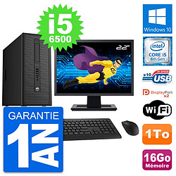 PC Tour HP 800 G2 Ecran 22" Intel i5-6500 RAM 16Go Disque Dur 1To Windows 10 Wifi · Occasion 