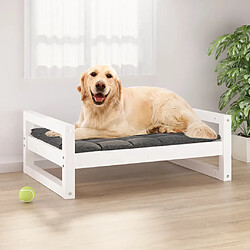 vidaXL Lit pour chien Blanc 75,5x55,5x28 cm Bois de pin solide