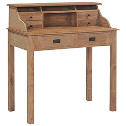 Helloshop26 Bureau table meuble travail informatique 100 cm bois de teck massif 0502117