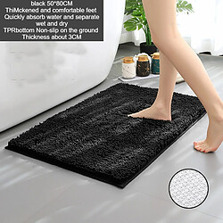 LUUCOZK Tapis de bain antidérapants absorbants à séchage rapide, décoration de salle de bain, fond TPR noir 50 x 80 cm-Taille standard