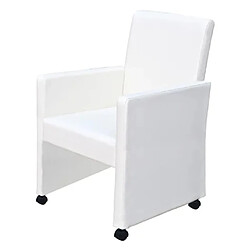 Avis Maison Chic Lot de 2 Chaises à manger,Chaise pour cuisine,Solide Structure blanc similicuir -MN83221