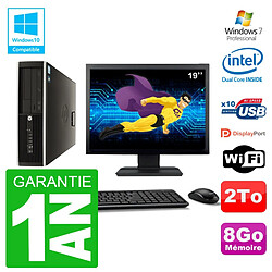 PC HP Compaq 8100 SFF Ecran 19" G6950 RAM 8Go Disque 2To Graveur DVD Wifi W7 · Occasion 