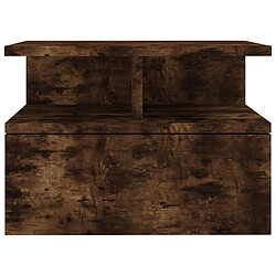 Acheter Maison Chic Table de chevet Table de Nuit Meuble de Rangement flottante Chêne fumé 40x31x27 cm