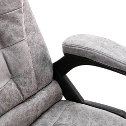 Maison Chic Chaise Gaming | Chaise de bureau Ergonomique Fauteuil de massage gris clair similicuir daim -GKD24562 pas cher