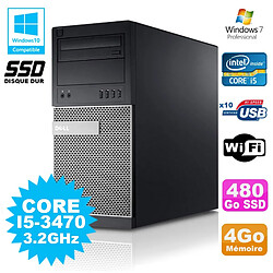 PC Tour Dell Optiplex 790 I5-3470 3.2Ghz 4Go 480Go SSD DVD WIFI Win 7 · Occasion 