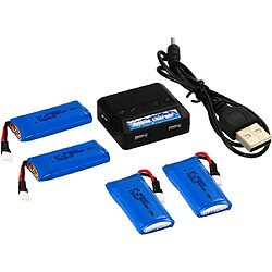 1 à 4 Chargeur avec 4 batteries LIPO rechargeables de 500mAh pour HUBSAN X4 H107L H107C H107D H107 V252