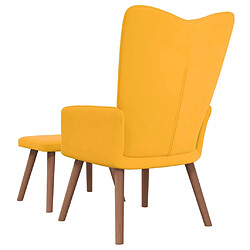 Acheter Maison Chic Chaise de relaxation | Fauteuil relax avec repose-pied Jaune moutarde Velours -GKD36184