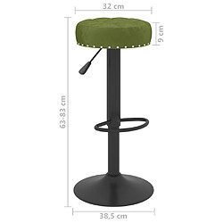 vidaXL Tabourets de bar lot de 2 vert clair velours pas cher