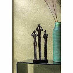 Paris Prix Statuette Déco 3 Personnes Debout 41cm Marron