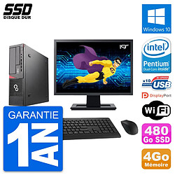 PC Fujitsu E720 E85+ DT Ecran 19" Intel G3220 RAM 4Go SSD 480Go Windows 10 Wifi · Occasion 