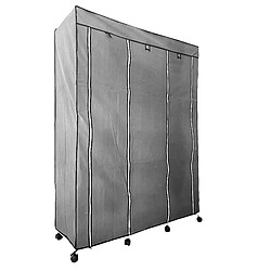 Avis Dressing en tissu avec portes zippées et roulettes Nyana Home 170x125x45cm 6 espaces, 3 portes, 2 armoires Gris