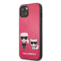 Karl Lagerfeld Coque pour iPhone 13 Mini - arrière rigide Karl & Choupette Fuchsia