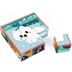 Juratoys-Janod 9 cubes en carton animaux