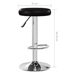 vidaXL Tabourets de bar lot de 2 noir similicuir pas cher