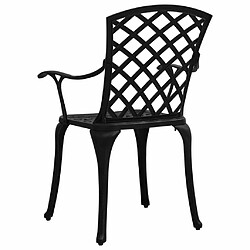 Maison Chic Lot de 4 Chaises de jardin,Fauteuil d'extérieur Aluminium coulé Noir -MN18686 pas cher